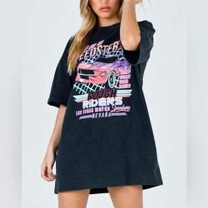 Princess Polly Speedster Tee Mini Dress Black